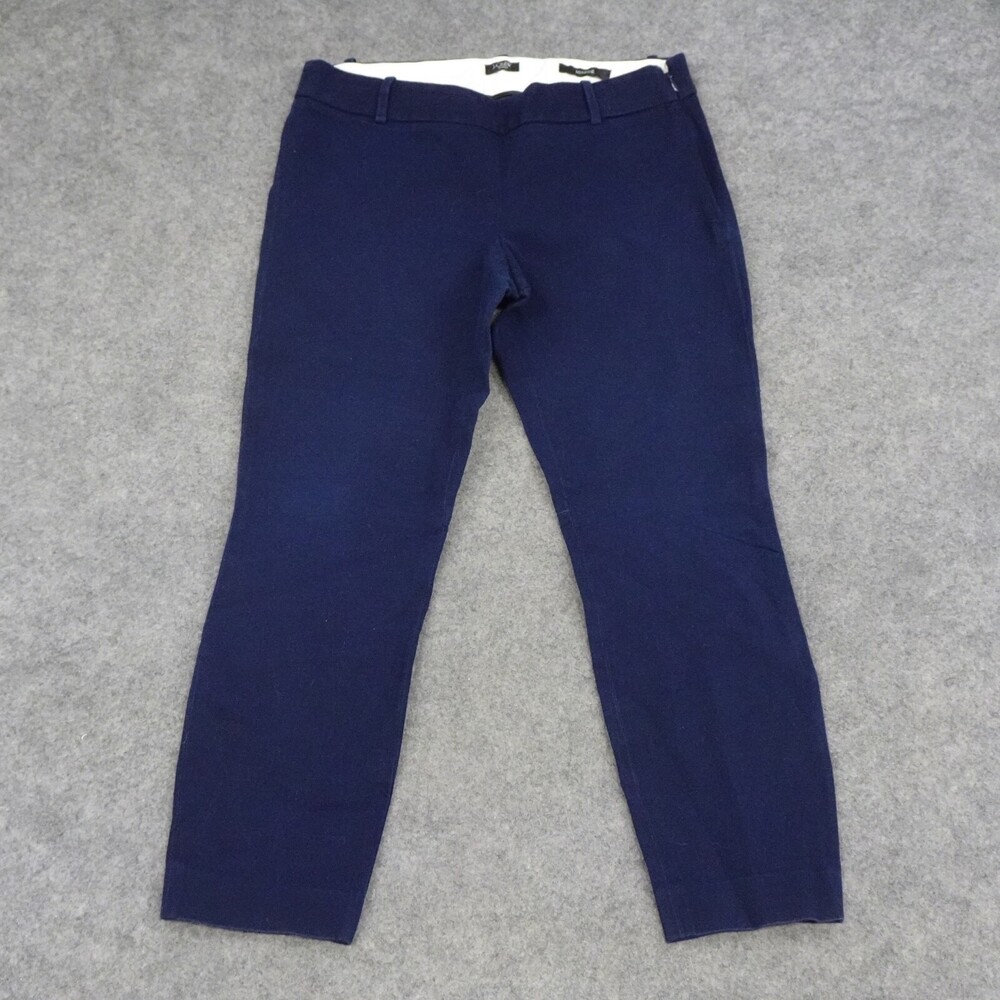 J Crew Pants Womens 4 Blue Cropped Flat Front Comfort Career Casual Minnie